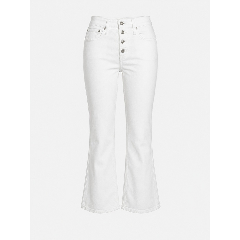 J.Crew White Demi-Boot Crop Cut High Rise Button Fly Jeans Womens Size 29T Tall